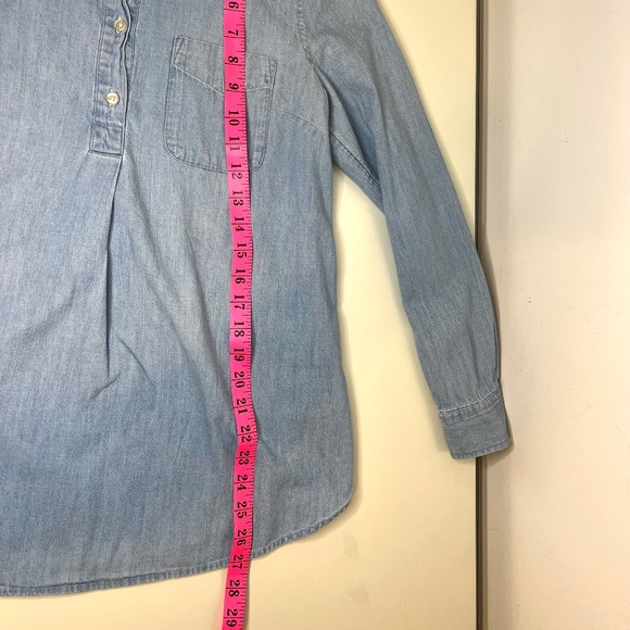 Denim Maternity Top Long Sleeve 100% Cotton Old Navy Size S - Picture 15 of 15